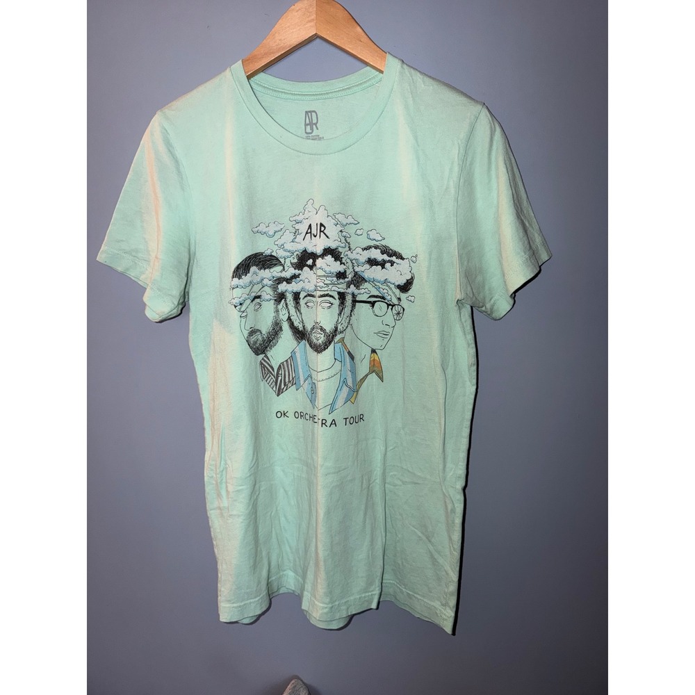 AJR OK Orchestra Tour Mint Green Graphic T-Shirt Mens Medium 2022 Concert Merch